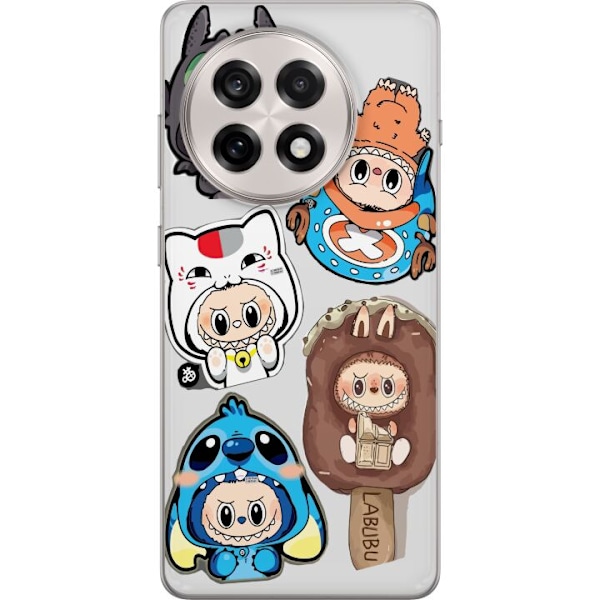 OnePlus 13R Läpinäkyvä kuori Labubu hahmokokoelma - Pop Mart Labubu The Monsters väriluulisessa muotoilussa