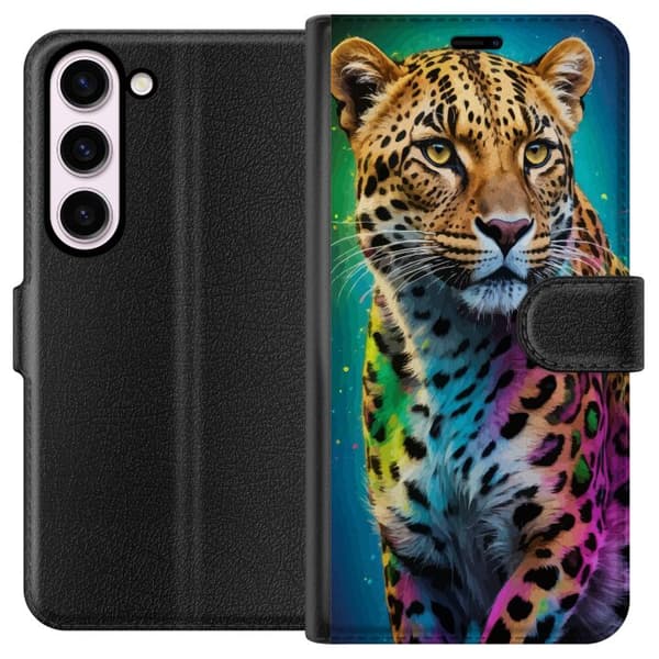 Kompatibel Tegnebogsetui til Samsung Galaxy S23 Leopard