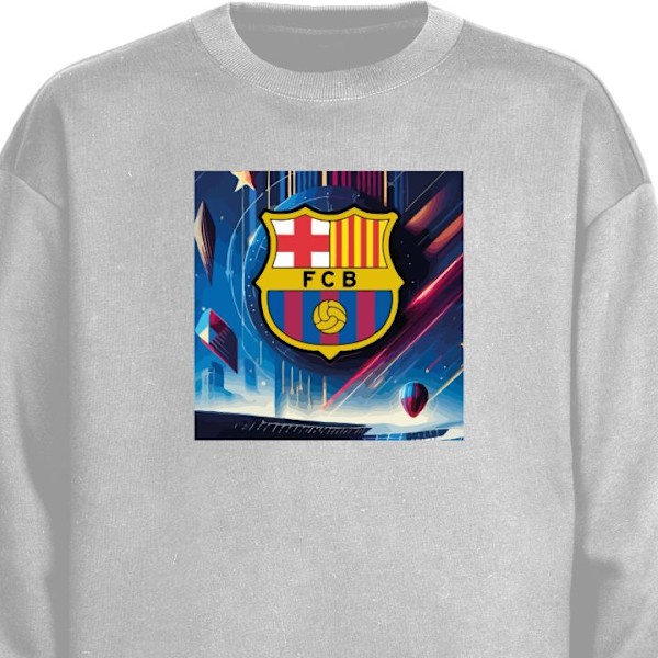 Sweatshirt för Vuxen | Klassisk Collegetröja FC Barcelona grå L