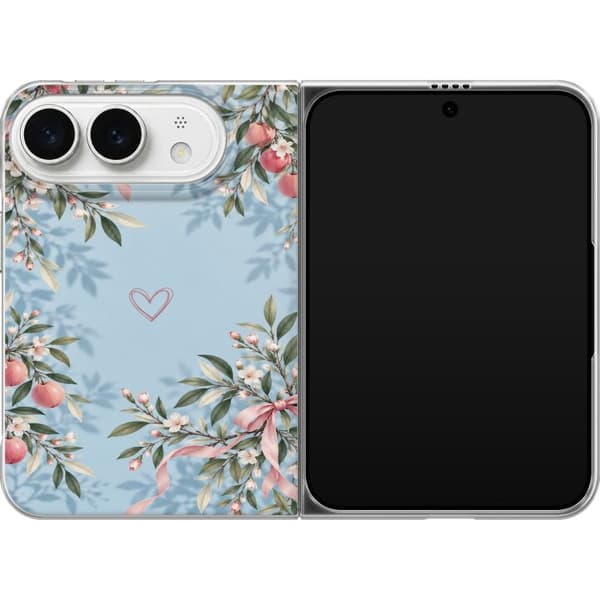 Kompatibel Mobilcover til Apple iPhone Duo Blomsterhjerte blå