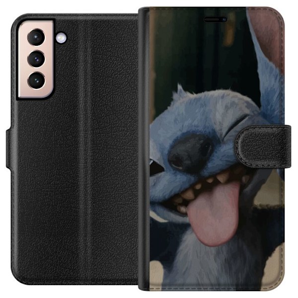 Samsung Galaxy S21 Tegnebogsetui Stitch Sød Alien - Blå Favo