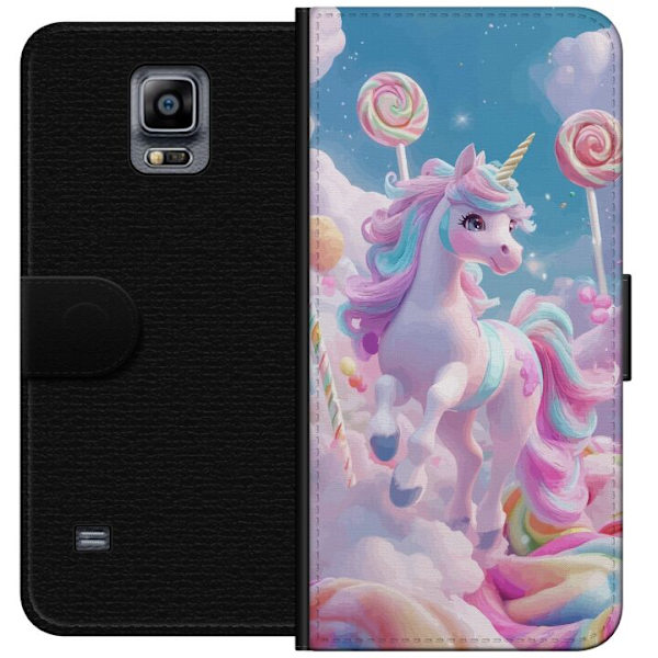 Samsung Galaxy Note 4 Plånboksfodral Enhörning Candy Pastell Kawaii Motiv Söt Populär Färg Grafiskt Trend Barn Motiv Fantasy Art