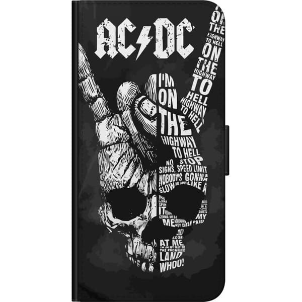 Kompatibelt Plånboksfodral till Samsung Galaxy A03s AC DC Rock Band Musik Gitarr