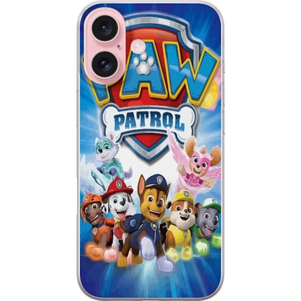 Apple iPhone 16 Läpinäkyvä kuori Paw Patrol