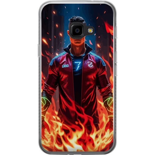 Samsung Galaxy Xcover 4 Läpinäkyvä kuori Ronaldo Inferno - jalkapallolegenda liekeissä
