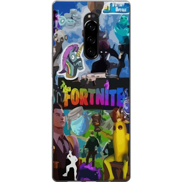 Sony Xperia 1 Läpinäkyvä kuori Fortnite