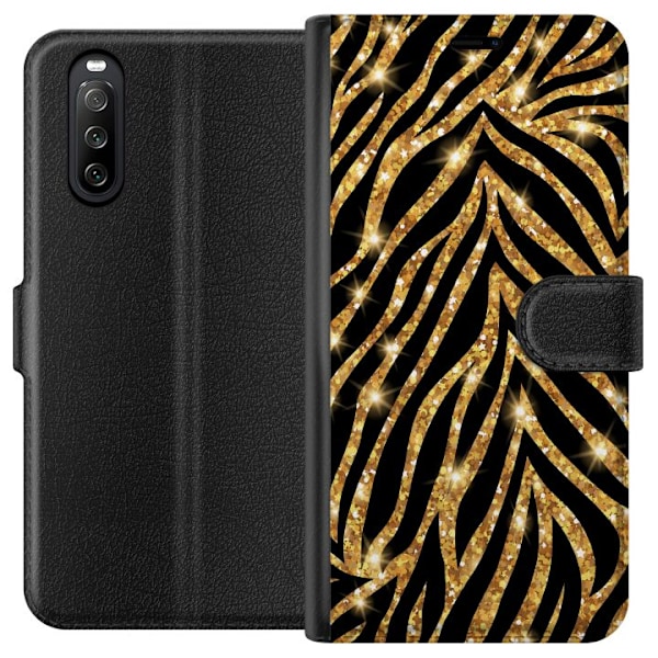 Sony Xperia 10 III Lompakkokotelo Kulta & Kiiltää