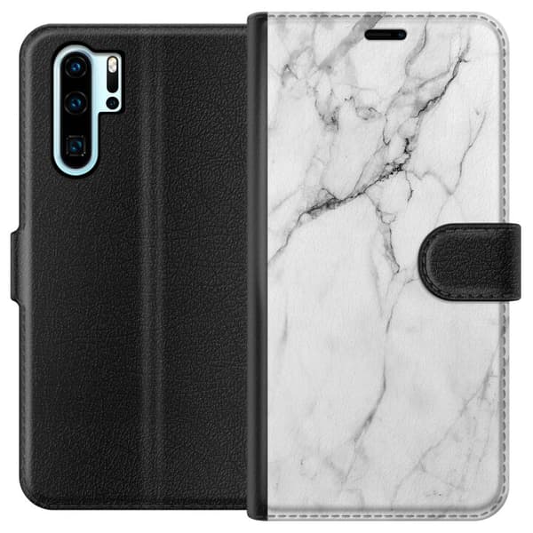 Kompatibelt Lommeboketui til Huawei P30 Pro Marmor