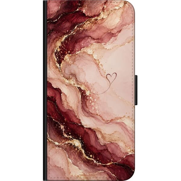 Kompatibel Tegnebogsetui til Huawei P40 lite E Vinmarmor pink