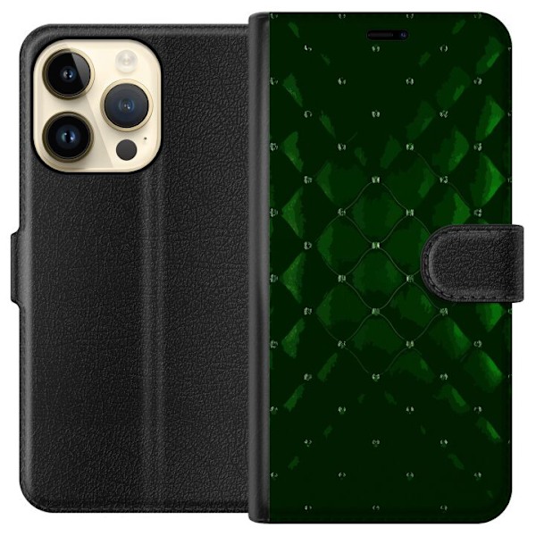 Apple iPhone 15 Pro Plånboksfodral Lyxig Grön