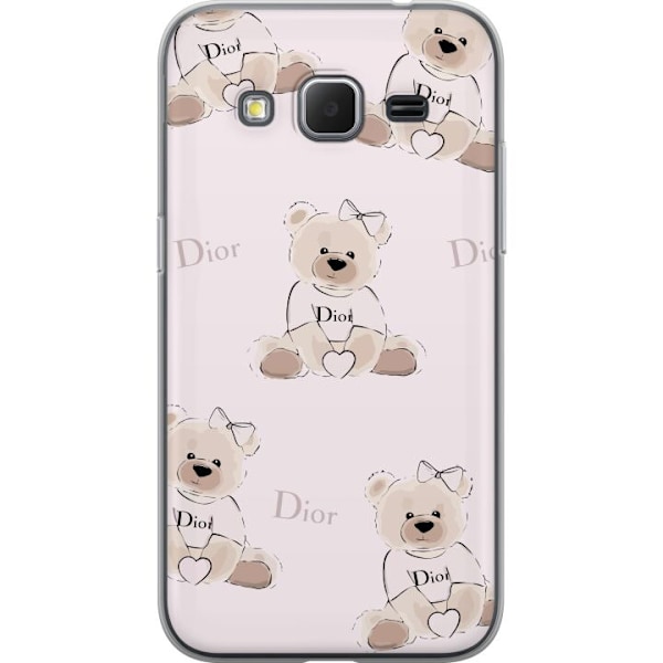Samsung Galaxy Core Prime Läpinäkyvä kuori Teddy Dior Vibes - ylellinen nalle muotityyliin