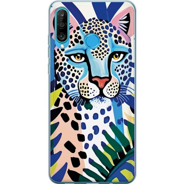 Huawei P30 lite Gennemsigtig cover Livlig Leopard