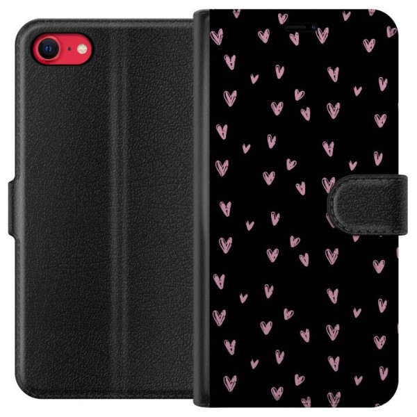 Apple iPhone 8 Plånboksfodral Små Hjärtan