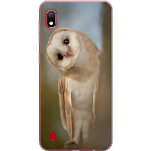 Samsung Galaxy A10 Genomskinligt Skal Uggla Nyfiken Blick Fågelmotiv Skog Natur Grafiskt Design Populärt Motiv Djur Tema Dekoration