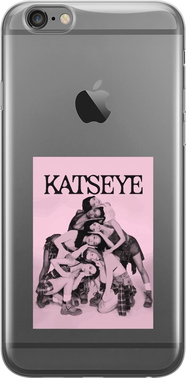 Kompatibelt Mobildeksel til Apple iPhone 6s Plus Katseye rosa gruppeportrett med seks medlemmer og svart tekst rosa