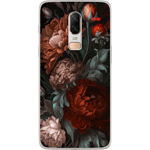 OnePlus 6 Gennemsigtig cover Blommor