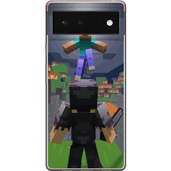 Google Pixel 6 Läpinäkyvä kuori Minecraft