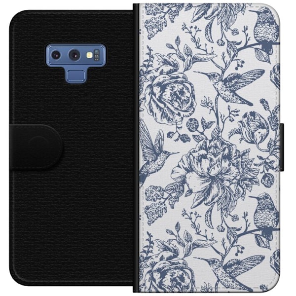 Samsung Galaxy Note9 Lompakkokotelo Kukat & Linnut - Romanttin