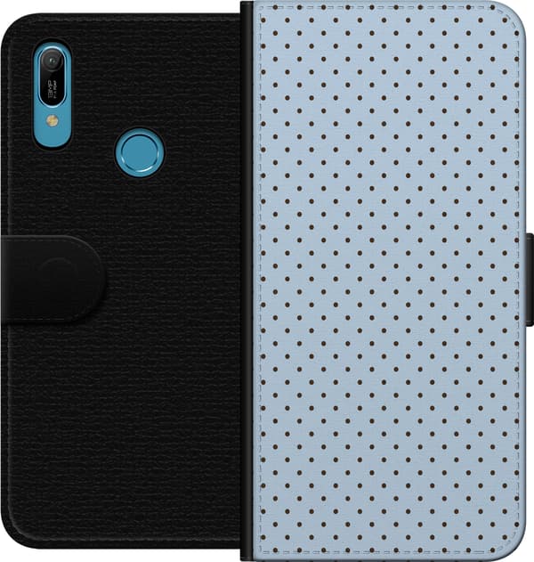 Kompatibel Tegnebogsetui til Huawei Y6 (2019) Blå himmelprikker blå