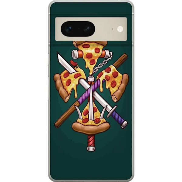 Google Pixel 7 Läpinäkyvä kuori Pizza