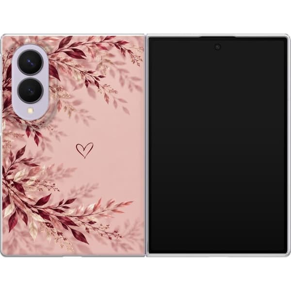 Kompatibel Mobilcover til Samsung Galaxy Z Fold8 Vinrøde blade pink