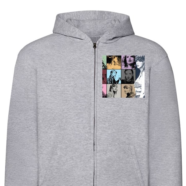 Zip-Hoodie | Hættetrøje med Lynlås til Voksne Taylor Swift grå S