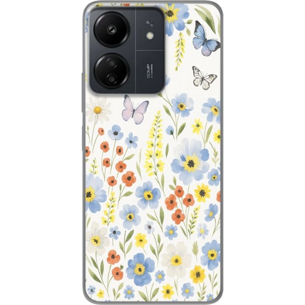 Xiaomi Redmi 13C Genomskinligt Skal Sommarblommor