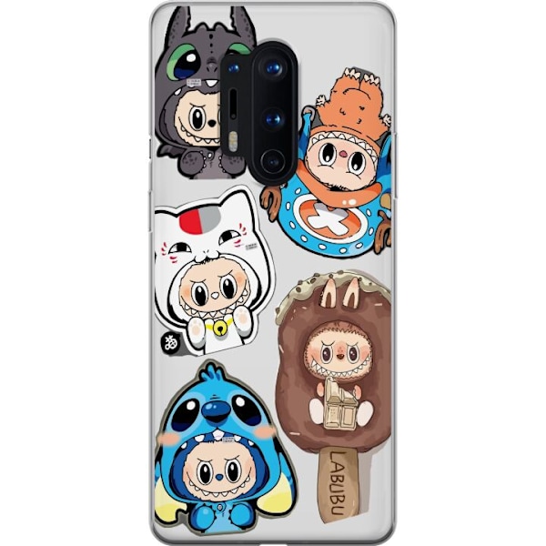 OnePlus 8 Pro Läpinäkyvä kuori Labubu hahmokokoelma - Pop M