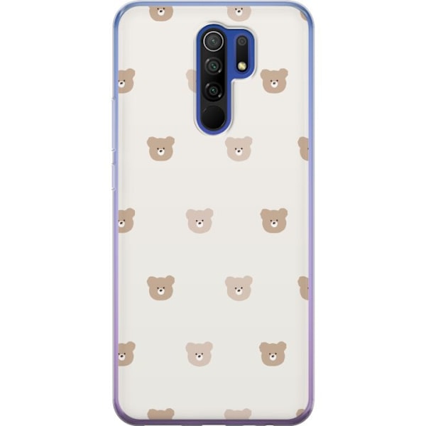 Xiaomi Redmi 9 Läpinäkyvä kuori Teddy-tausta - söpöt tedd