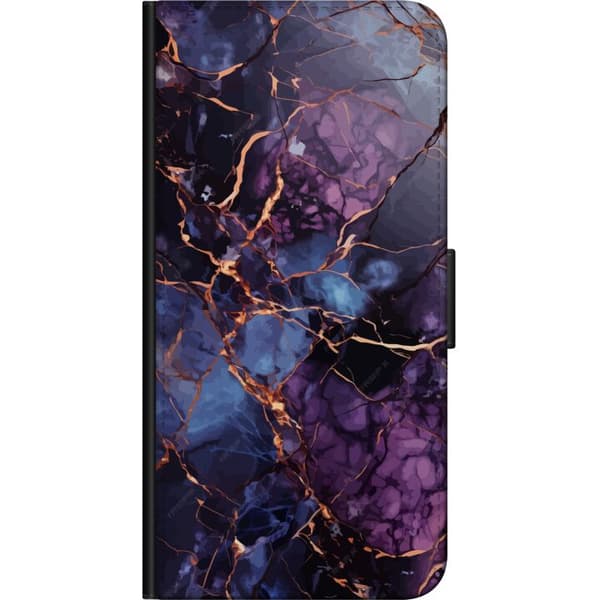 Kompatibelt Lommeboketui til Samsung Galaxy Note10+ Marmor Blå Lilla