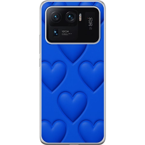 Xiaomi Mi 11 Ultra Läpinäkyvä kuori Siniset Sydämet