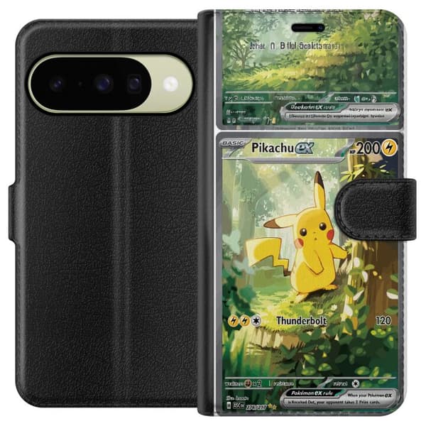 Kompatibelt Plånboksfodral till Google Pixel 10 Pikachu grön