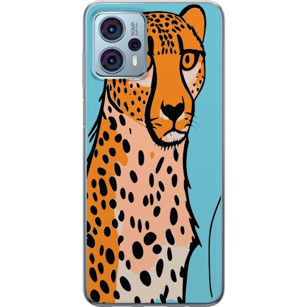 Motorola Moto G23 Genomskinligt Skal Surprised Leopard