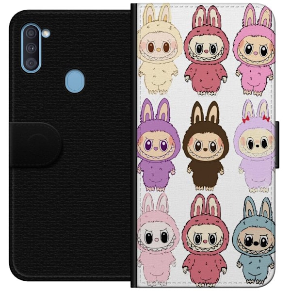 Samsung Galaxy A11 Tegnebogsetui Labubu Pink Monster - Popkuns