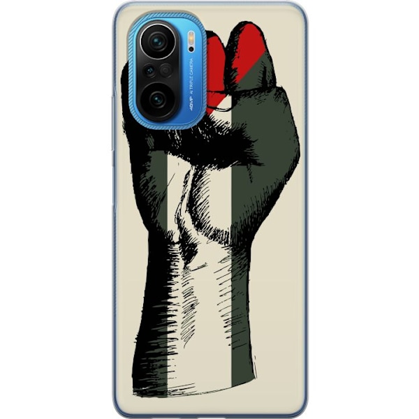 Xiaomi Poco F3 Gennemsigtig cover Hånd bundet i Palæstinas f