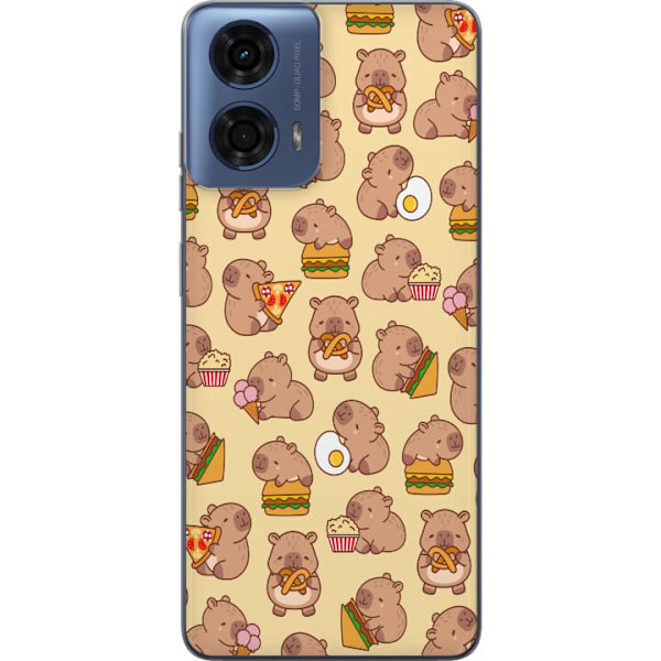 Motorola Moto G24 Läpinäkyvä kuori Kawaii capybara puhelinkotelo useilla söpöillä hahmoilla