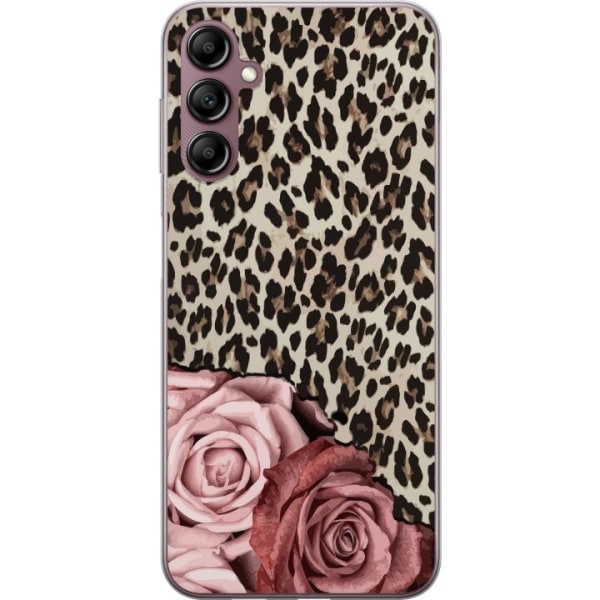 Samsung Galaxy A14 5G Gjennomsiktig deksel Leopards Rose