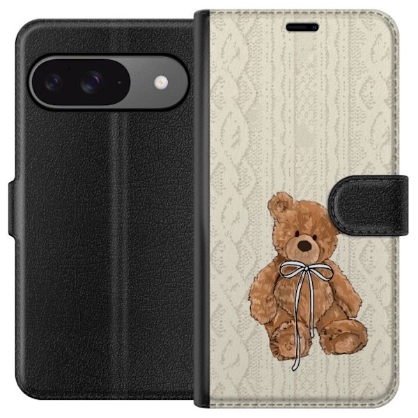 Google Pixel 9 Pro Plånboksfodral Liten Nalle – klassisk nalle i enkel design