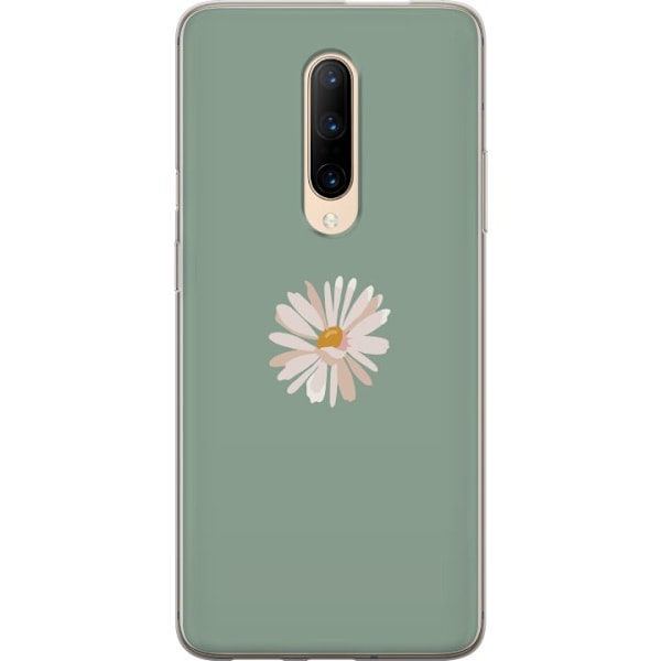 OnePlus 7 Pro Läpinäkyvä kuori Vihreä Minimalikukka - tyylikäs kukka vihreällä taustalla