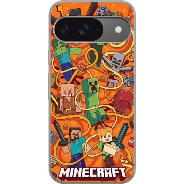 Google Pixel 9 Gjennomsiktig deksel Minecraft