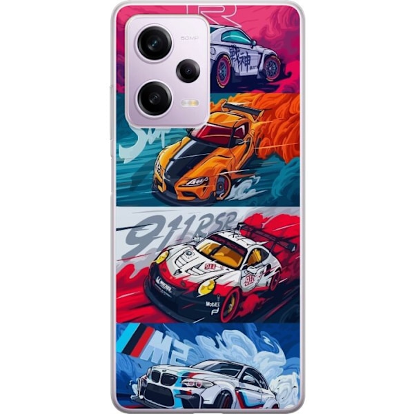 Xiaomi Redmi Note 12 Pro Läpinäkyvä kuori Nopeat Autot - Pi
