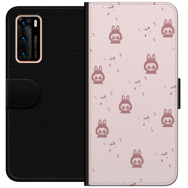 Huawei P40 Plånboksfodral Labubu Neon Pop – Neonfärgad pop