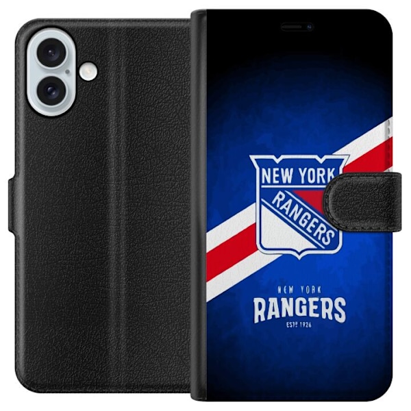 Apple iPhone 16 Plus Plånboksfodral New York Rangers (NHL)