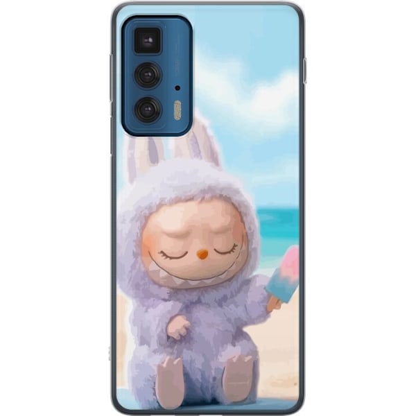 Motorola Edge 20 Pro Gennemsigtig cover Labubu Lyserød Stemni