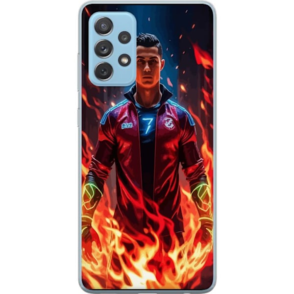 Samsung Galaxy A52 5G Läpinäkyvä kuori Ronaldo Inferno - jalkapallolegenda liekeissä