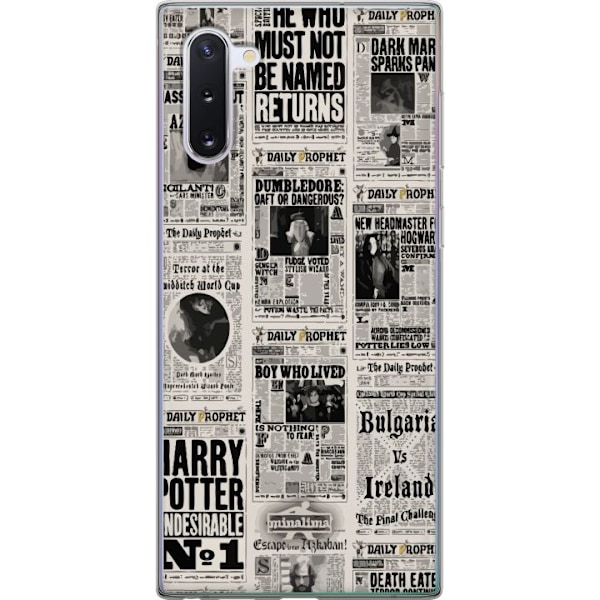 Samsung Galaxy Note10 Läpinäkyvä kuori Harry Potter Lehti
