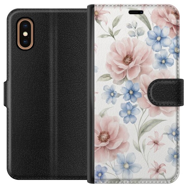 Apple iPhone XS Max Plånboksfodral Romantiska blommor