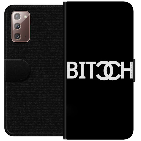 Samsung Galaxy Note20 Plånboksfodral Bitch Chanel Inspirerad Streetstyle Mode Textmotiv Trend Fashion Ikonisk Stil Urban Design