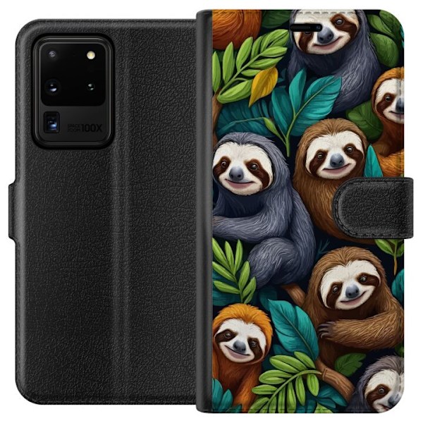 Samsung Galaxy S20 Ultra Plånboksfodral Sengångarstil – avslappnat motiv med söt sengångare
