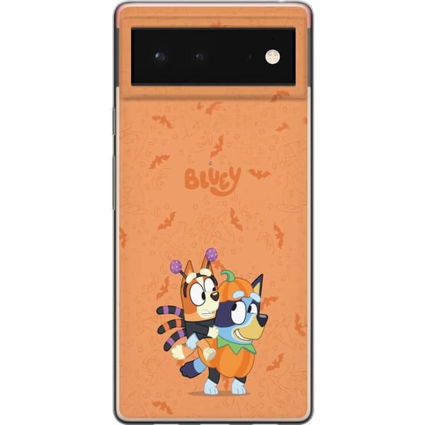 Kompatibelt Mobildeksel til Google Pixel 6 Tegnede hunder utkledd til Halloween med gresskar, flaggermus og heksehatter oransje